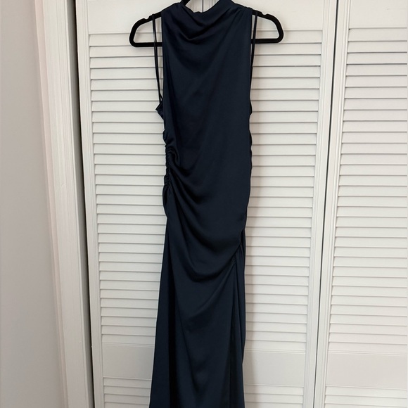 alc navy blue dress A.L.C. Women's Inez Textured Midi Dress in Evening Blue, Size 8